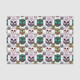 Papier Mousseline Illustrations de hiboux mignons motif