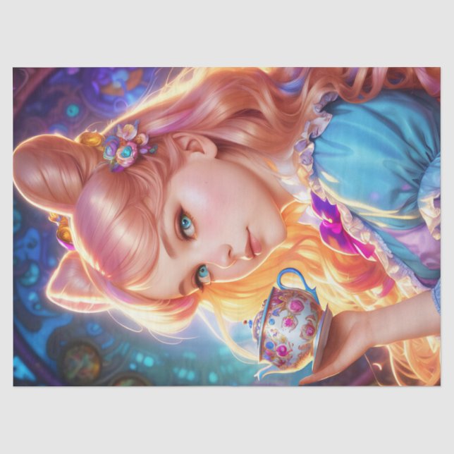 Papier Mousseline Imaginaire Alice Au Pays Des Merveilles (Recto)