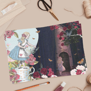 Papier Mousseline Imaginaire Alice au pays des merveilles Forêt magi