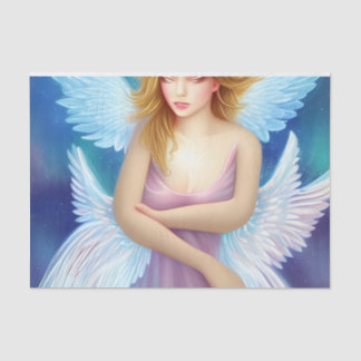 Papier Mousseline Imaginaire Angel rose et bleu découpage
