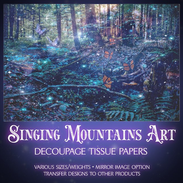 Papier Mousseline Imaginaire Arbres Papillon Bois Découpage (Créateur téléchargé)