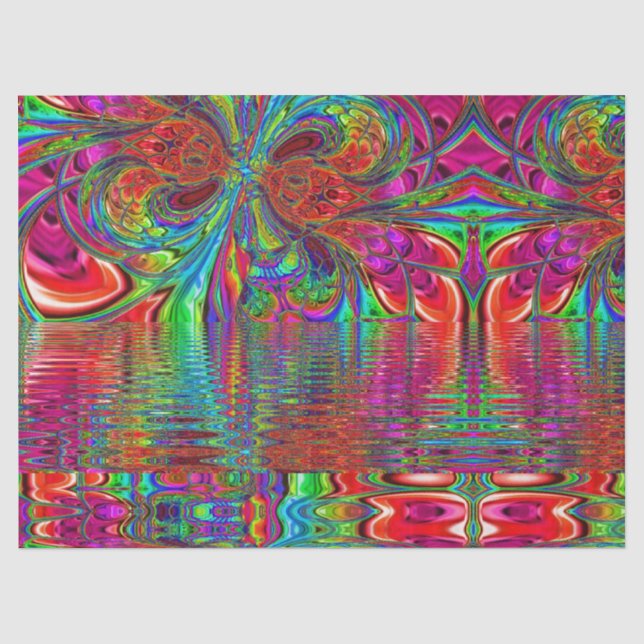 Papier Mousseline Imaginaire arc-en-ciel Mosaïque Verre ridé (Recto)
