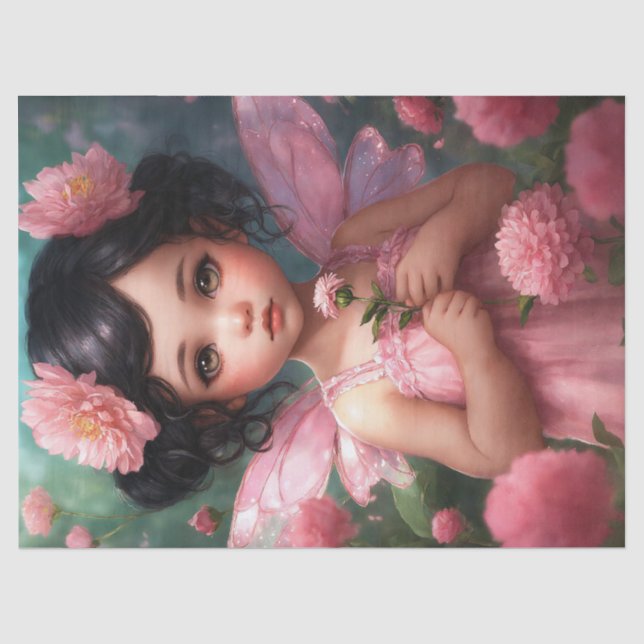 Papier Mousseline Imaginaire Belle Fée Rose fille Découpage (Recto)