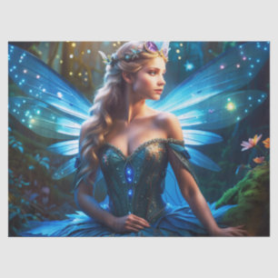 Papier Mousseline Imaginaire Blue Dragonfly Fairy Princess Decoupage