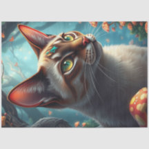 Imaginaire Champignons Forêt Chat coloré