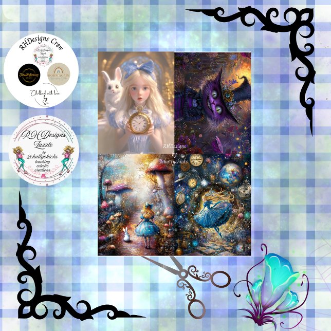 Papier Mousseline Imaginaire Whimsical Blonde Pâques Fille Purple Ch (Créateur téléchargé)