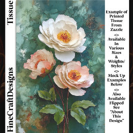 Papier Mousseline Impasto texturé style pivoine fleurs DV4R découpag