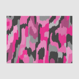 Papier Mousseline Impression Abstraite rose et noire