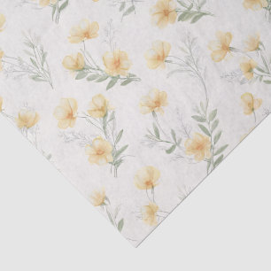 Papier Mousseline Impression botanique de fleurs sauvages cottagecor