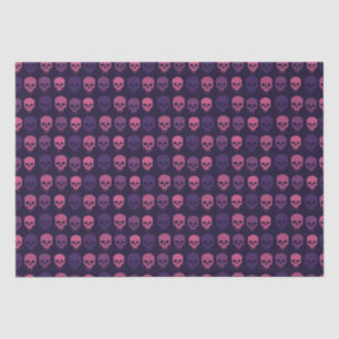 Papier Mousseline Impression crâne rose et violet