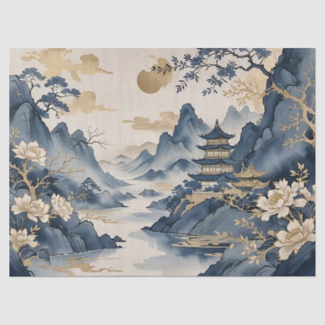 Papier Mousseline Impression d'art asiatique (Recto)