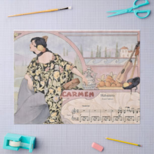 Papier Mousseline Impression d'Art Nouveau Carmen Habanera – Opéra V