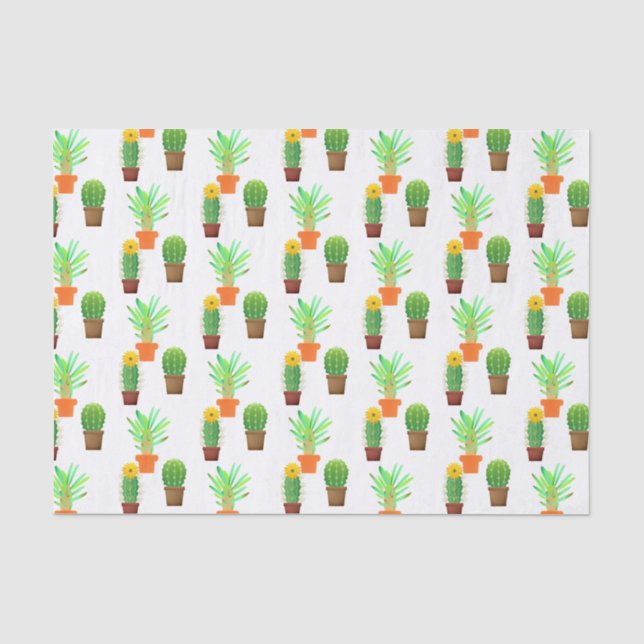 Papier Mousseline Impression de cactus (Recto)
