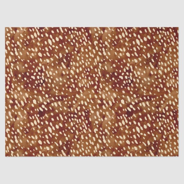 Papier Mousseline Impression de cerfs aquarelle (Recto)