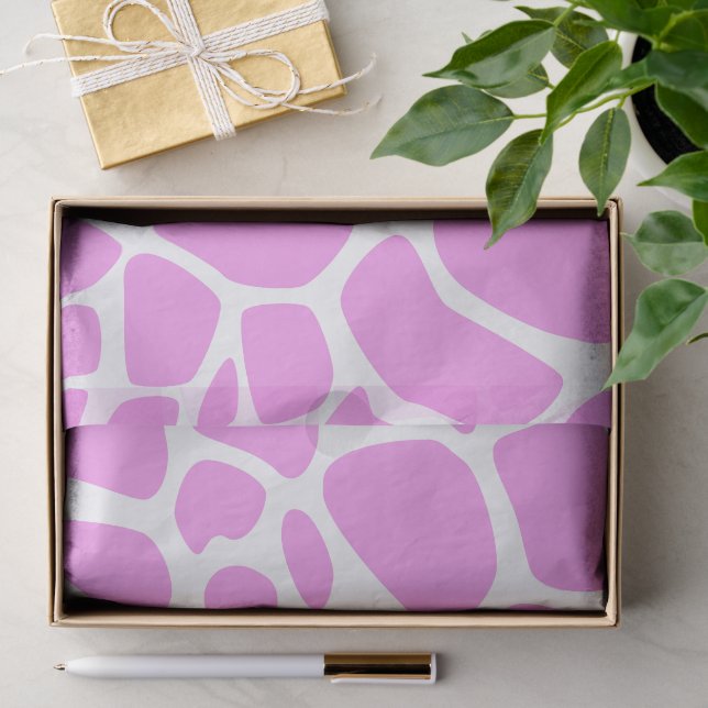 Papier Mousseline Impression de girafe, Giraffe rose, Poster de anim (Cadeau)