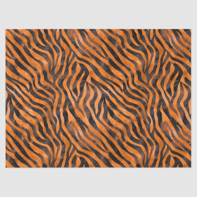 Papier Mousseline Impression de tigre d'aquarelle (Recto)