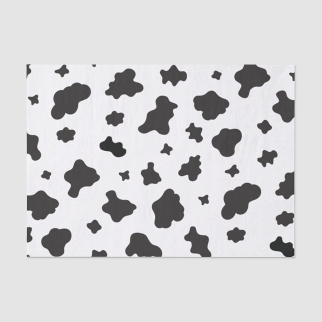 Papier Mousseline Impression de vache noir et blanc (Recto)