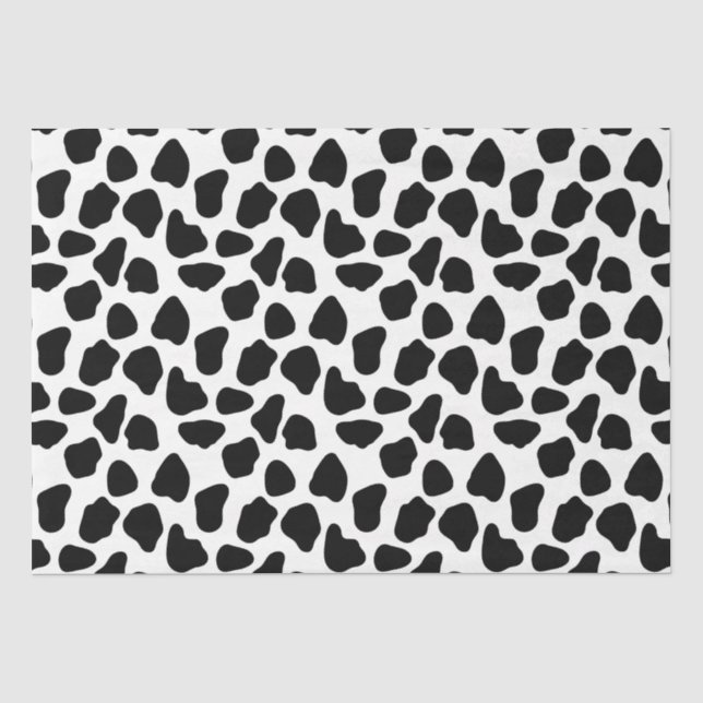 Papier Mousseline Impression de vache noire et blanche (Recto)