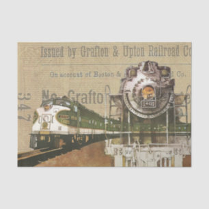 Papier Mousseline Impression du train vintage