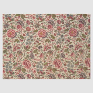 Papier Mousseline Impression florale vintage colorée