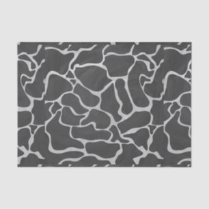 Papier Mousseline Impression Giraffe noir et gris clair