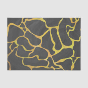 Papier Mousseline Impression Giraffe noir et jaune