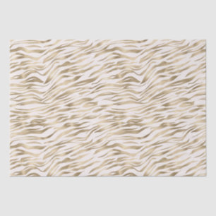 Papier Mousseline Impression Gold Zebra