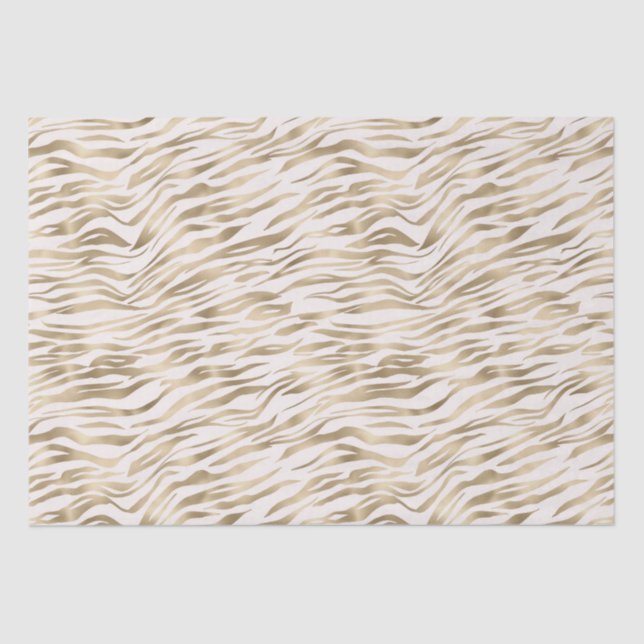 Papier Mousseline Impression Gold Zebra (Recto)
