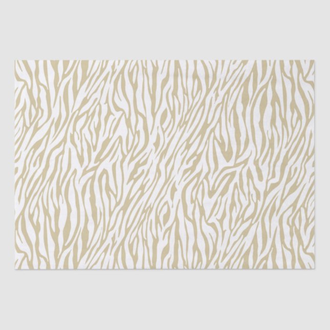 Papier Mousseline Impression Gold Zebra (Recto)