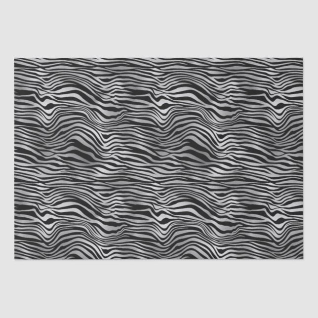 Papier Mousseline Impression noire en argent (Recto)