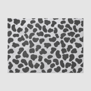 Papier Mousseline Impression noire et blanche dalmate