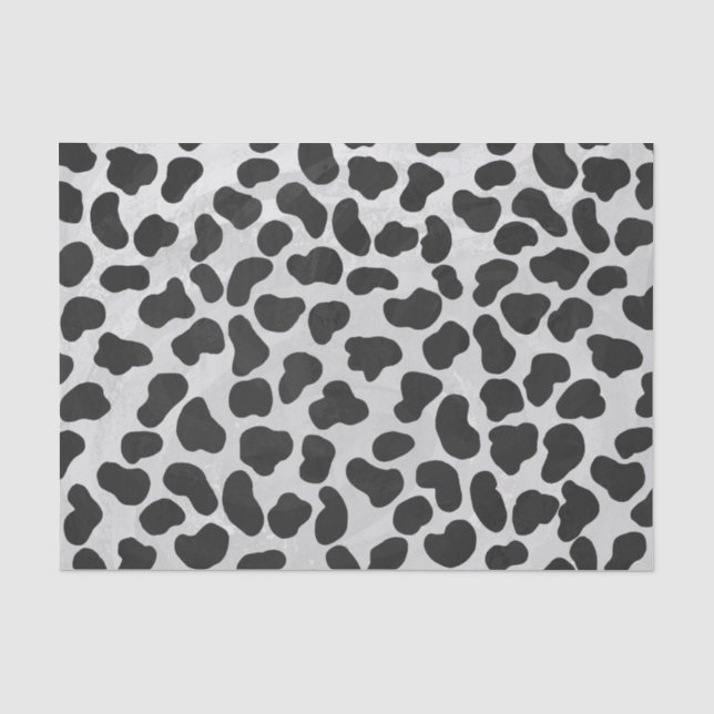 Papier Mousseline Impression noire et blanche dalmate (Recto)