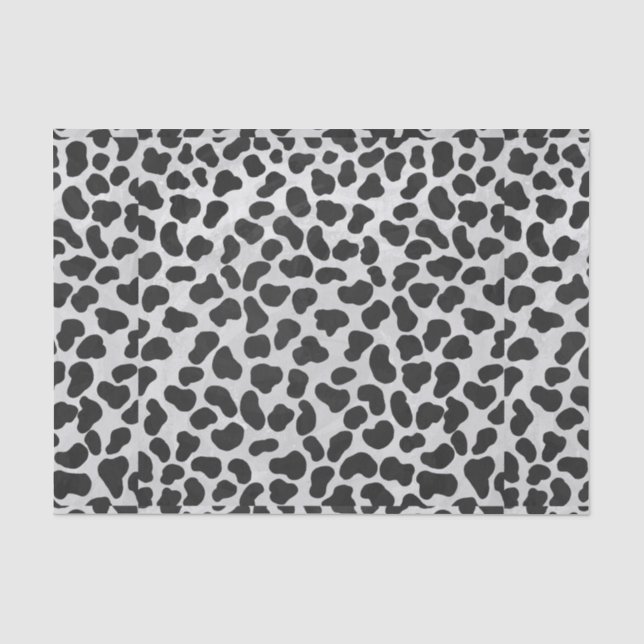 Papier Mousseline Impression noire et blanche dalmate (Recto)