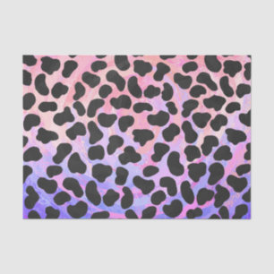Papier Mousseline Impression noire et rose dalmate