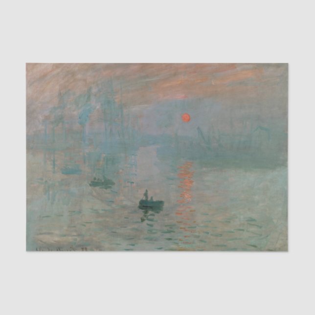 Papier Mousseline Impression Sunrise par Claude Monet (Recto)