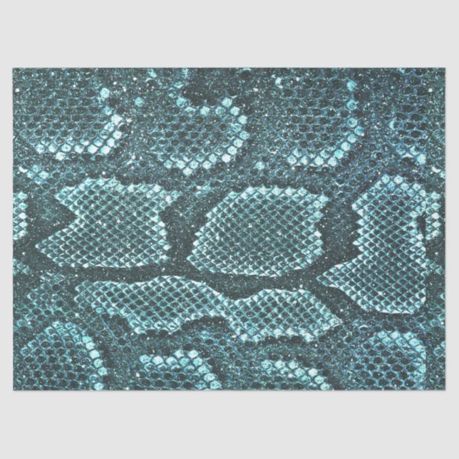 Papier Mousseline Impression turquoise de la peau de serpent, écaill (Recto)