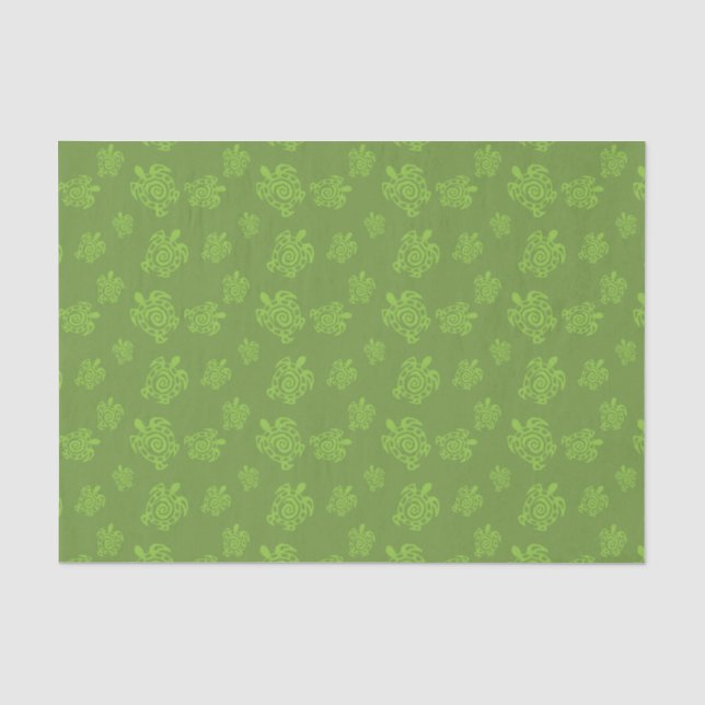 Papier Mousseline Impression verte de tortue (Recto)