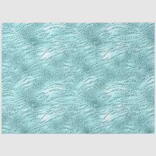 Papier Mousseline Impression Zebra Mint Glitzy