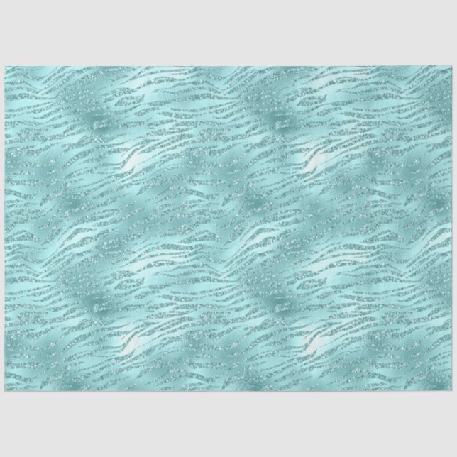 Papier Mousseline Impression zèbre mignon pailleté (Recto)