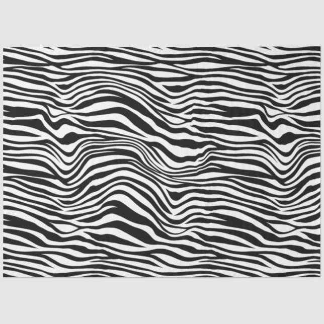 Papier Mousseline Impression Zèbre noir et blanc (Recto)