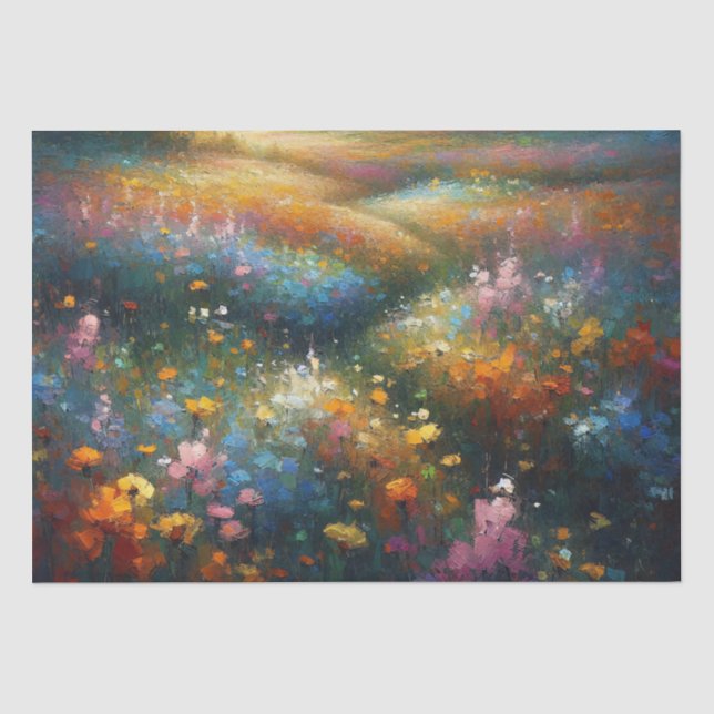 Papier Mousseline Impressionniste Fleur sauvage Field Floral Decoupa (Recto)