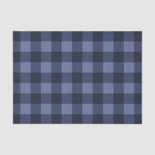 Papier Mousseline Imprimé à carreaux tartan bleu
