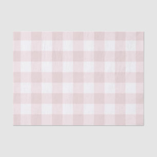Papier Mousseline Imprimé à carreaux tartan rose pêche bébé clair