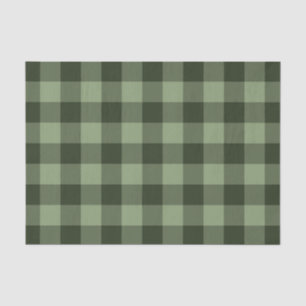 Papier Mousseline Imprimé à carreaux tartan vert de forêt