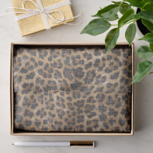 Papier Mousseline Imprimé animalier léopard marron crème chic avec p