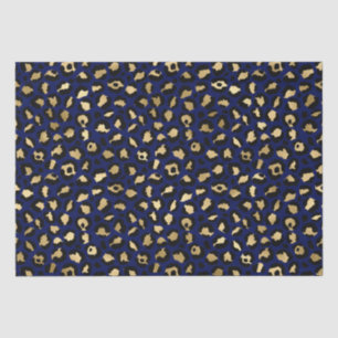 Papier Mousseline Imprimé audacieux léopard bleu Motif animal glam