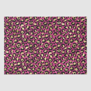 Papier Mousseline Imprimé Léopard Rose Gras   Motif Animal Glamour