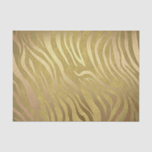 Papier Mousseline Imprimé zèbre bronze doré Safari Jungle Glamour