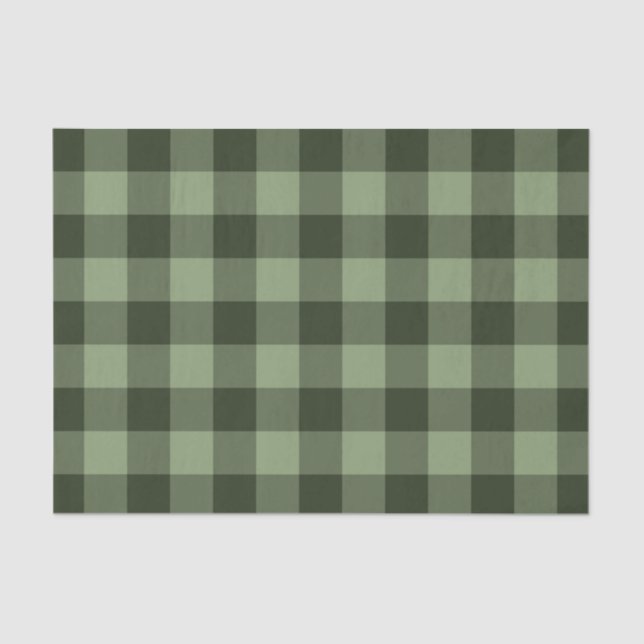 Papier Mousseline Imprimer Motif plat Tartan vert de forêt (Recto)