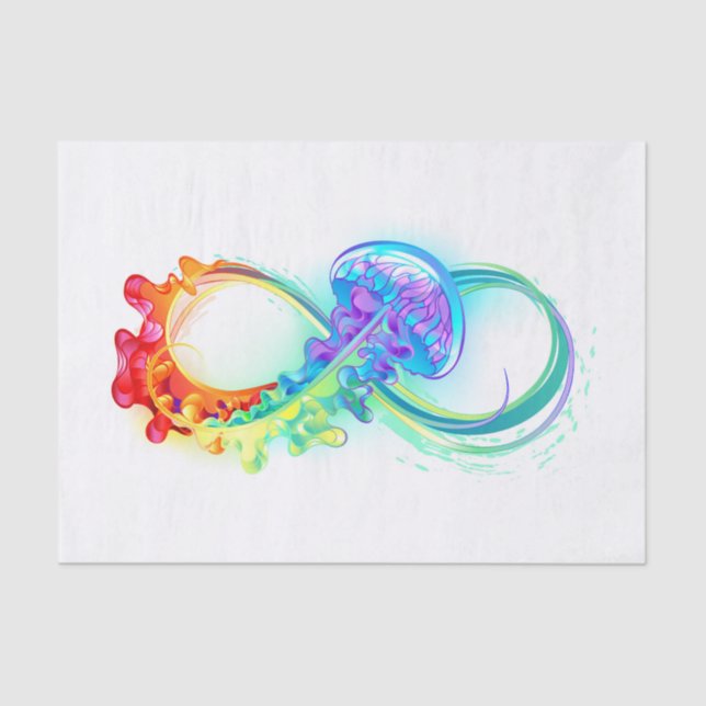 Papier Mousseline Infinity with Rainbow Jellyfish (Recto)